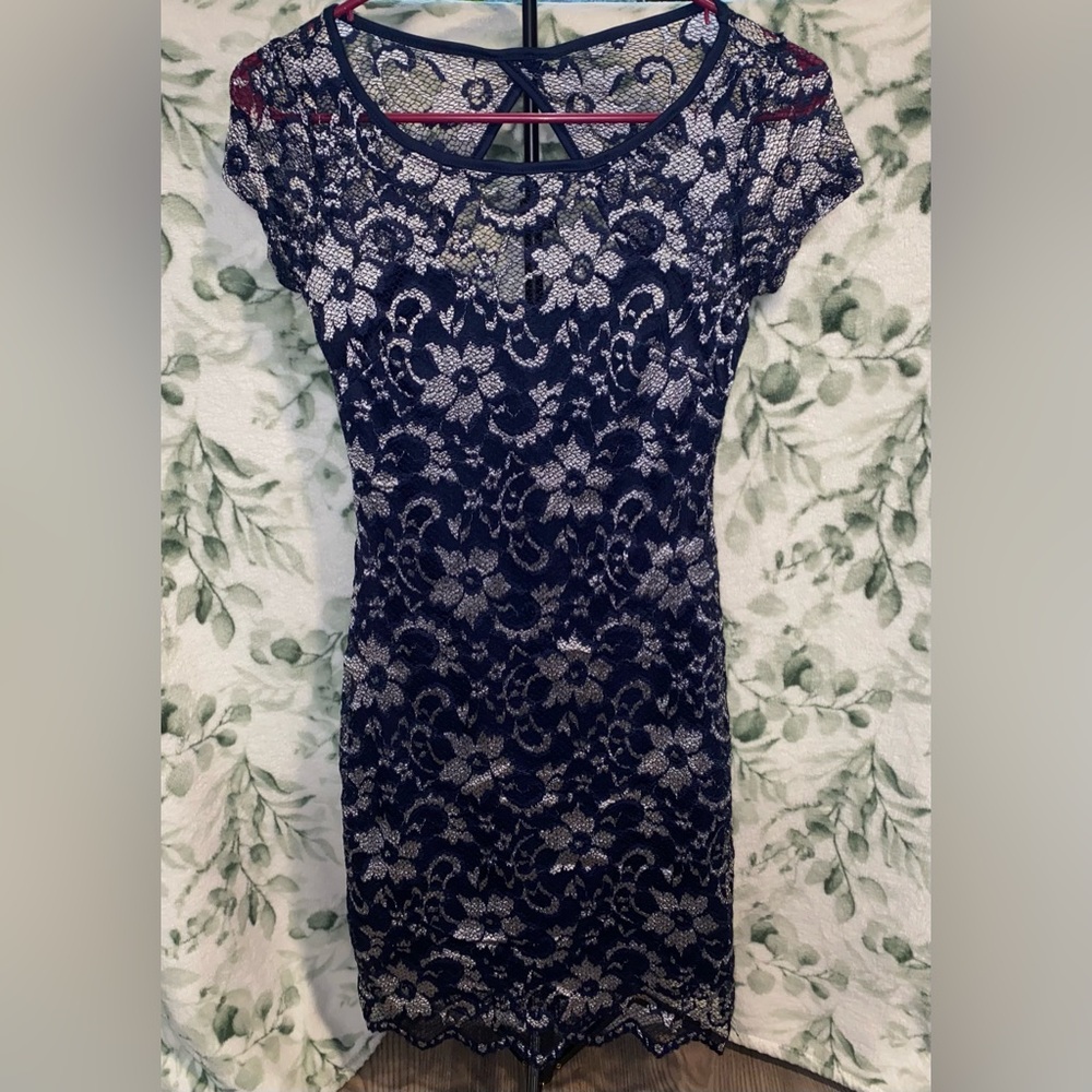 Almost Famous Blue and Silver Dress